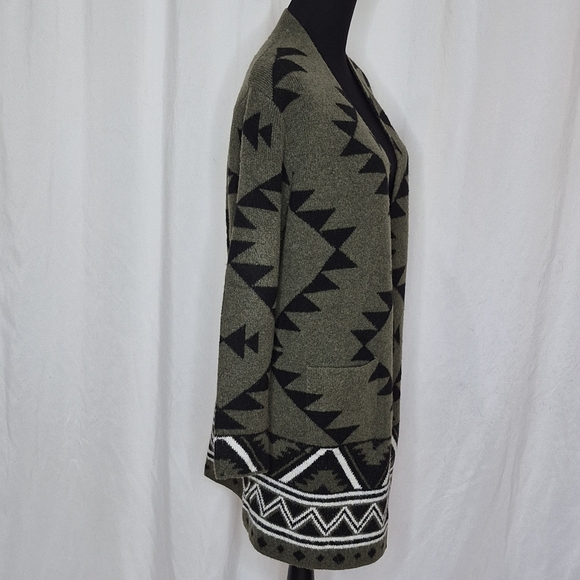 Frye The Cozy Cardigan Women's Southwestern Open Front Longline Sweater - Size L - Picture 5 of 16